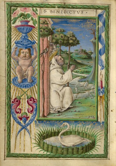 القديس بنديكتوس في الصلاة بواسطة تاديو كريفيلي